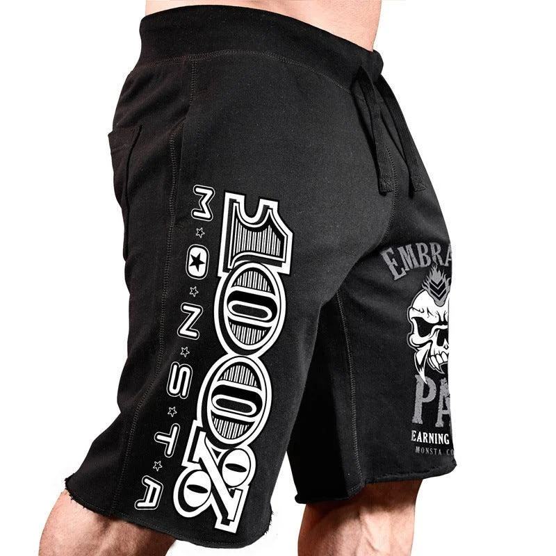 Men'S Shorts Casual Running Big Print Five-Point Pants Cotton Shorts Men