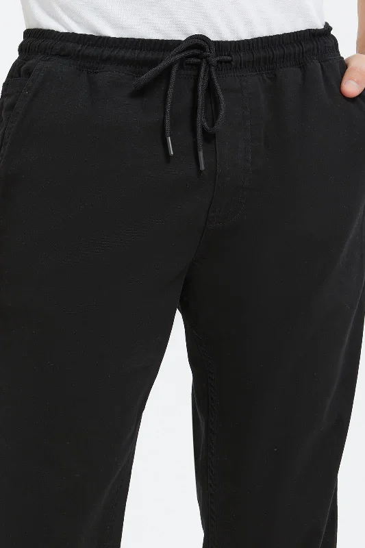 Men Black Pull On Shorts