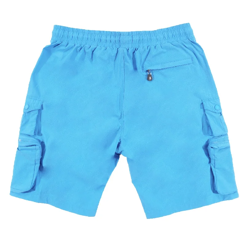 M633 Colton Nylon Spandex Cargo Shorts - Light Blue