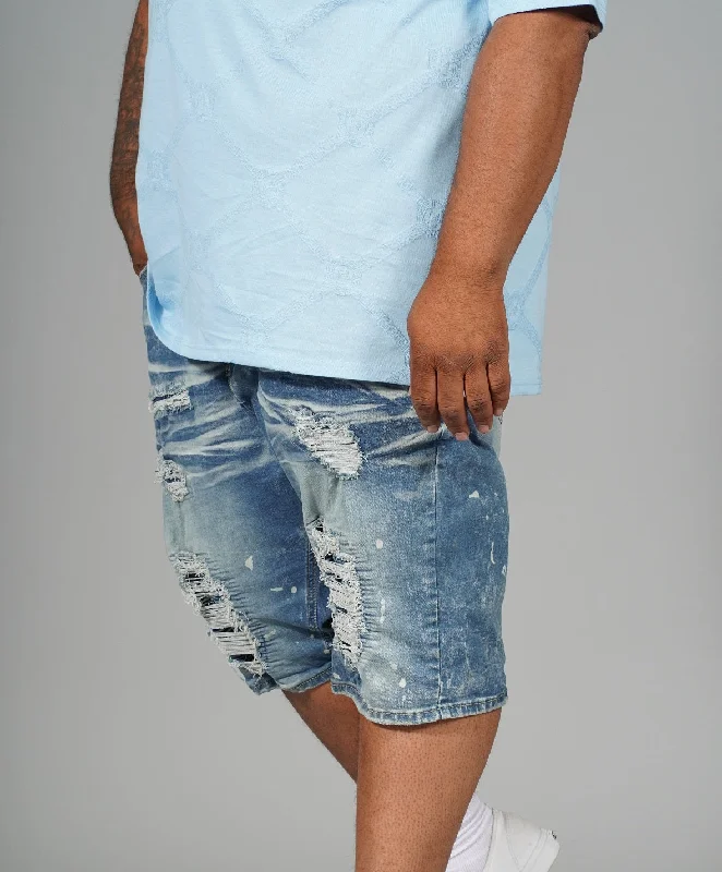 M771 Pacifica Shredded Shorts - Light Wash